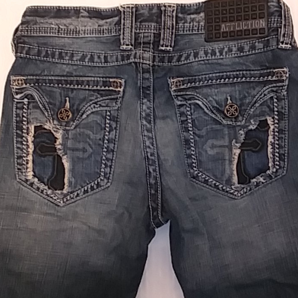 Affliction Black Mens Blue Jeans
